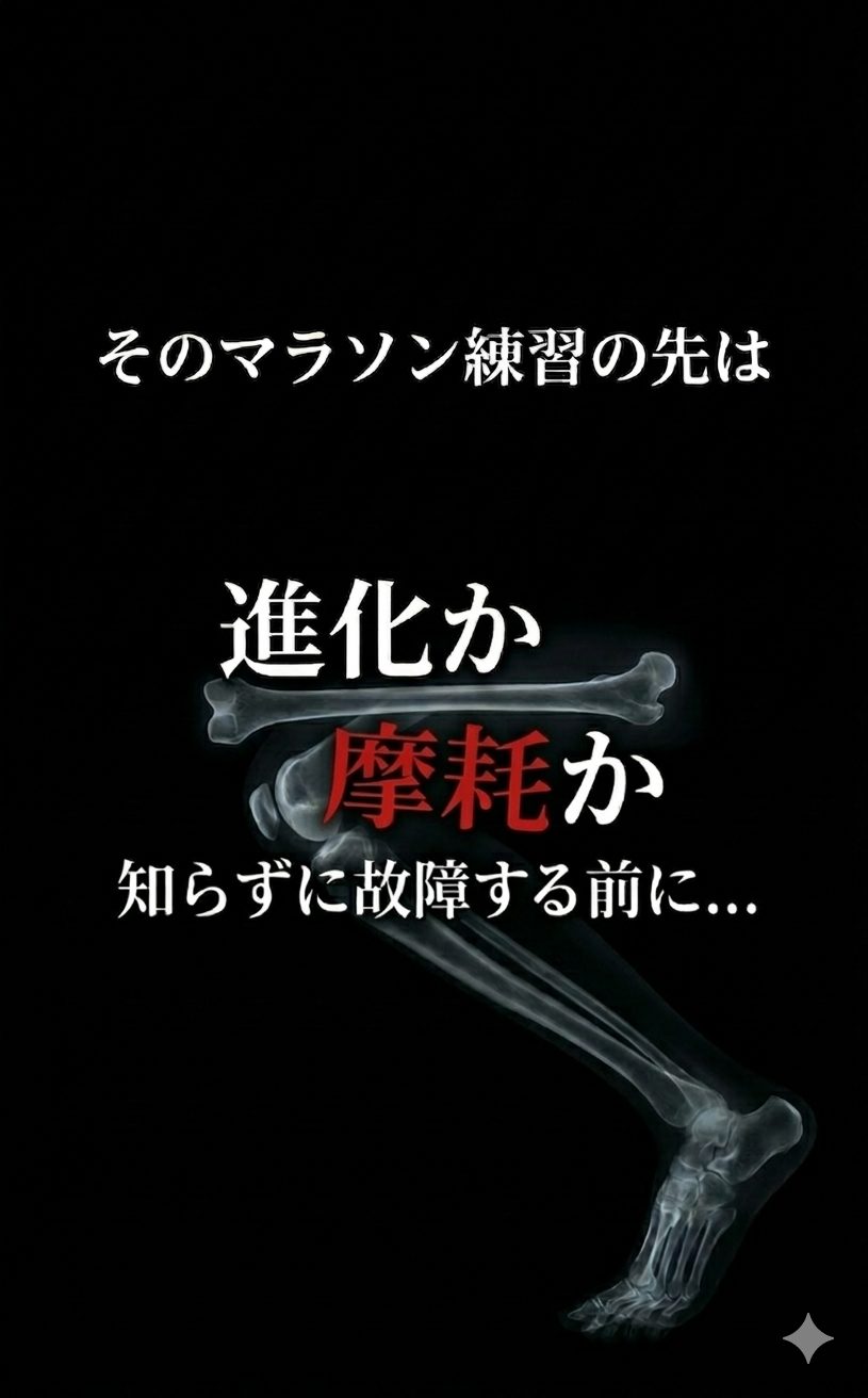 著書の表紙：そのマラソン練習の先は進化か、それとも摩耗か